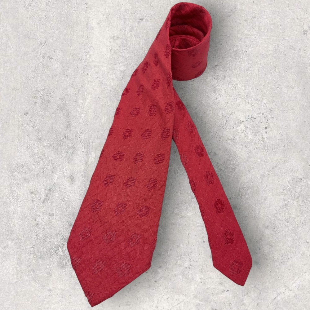 PAL ZILERI XL Red Floral Silk Blend LUXURY Tie ITALY